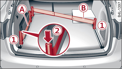 Luggage compartment: Load retention set